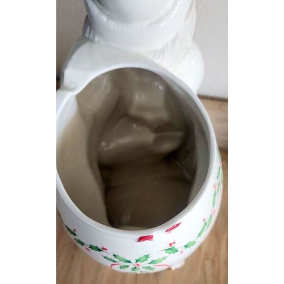 Vintage Lenox Holiday Santa Cookie Jar NO LID Great Planter Or Utensil Holder - Picture 8 of 14